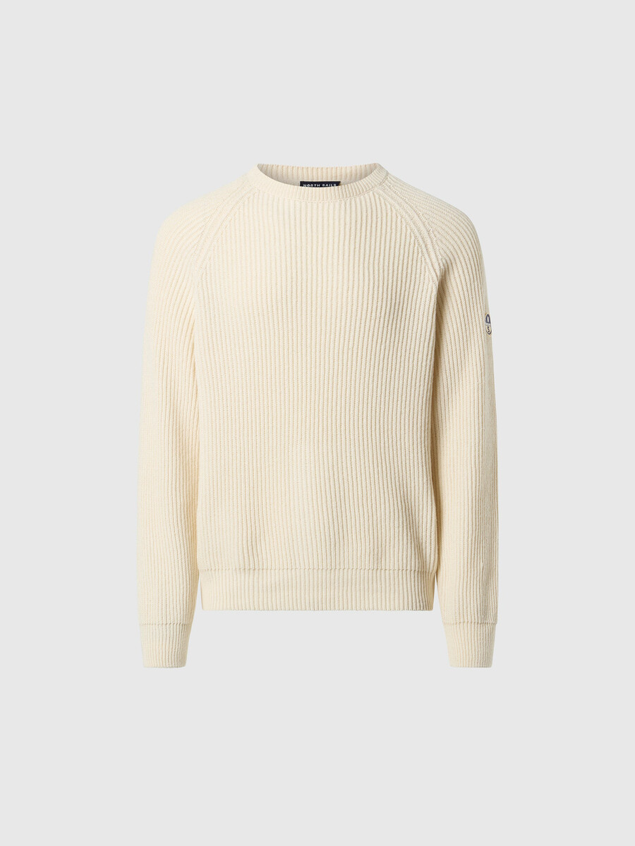 fishermans rib crew-neck sweater