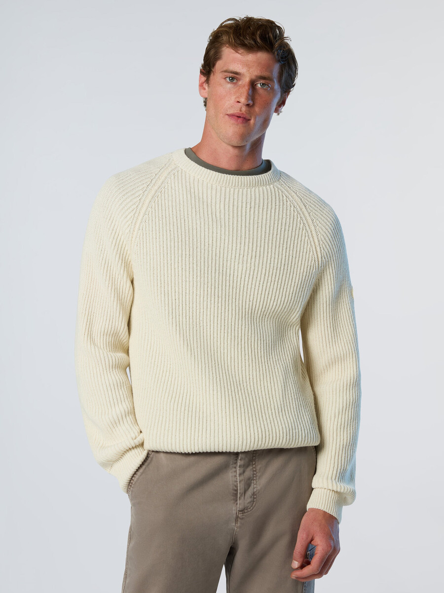fishermans rib crew-neck sweater
