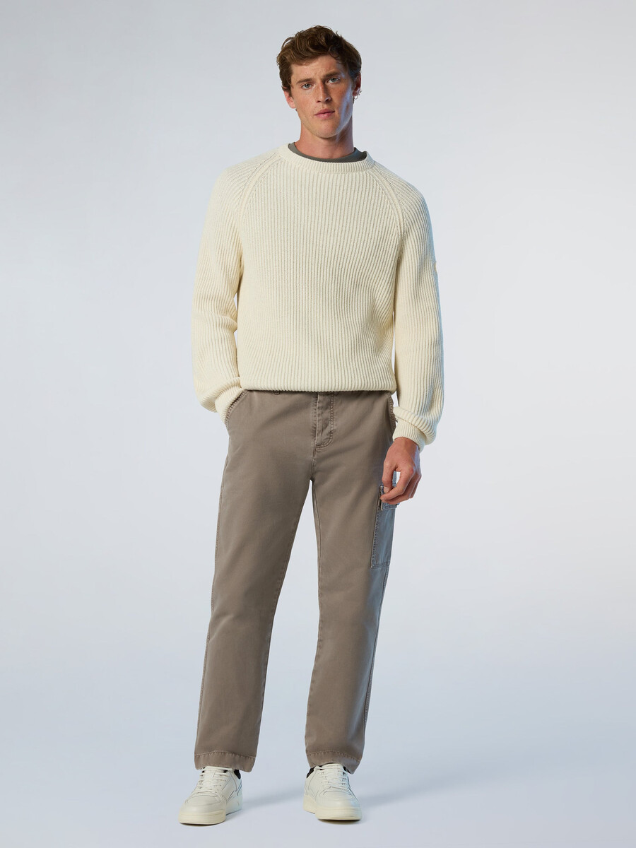 fishermans rib crew-neck sweater