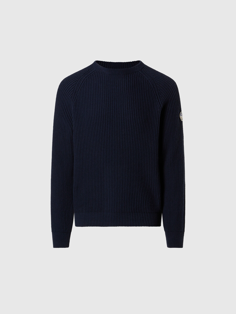 fishermans rib crew-neck sweater