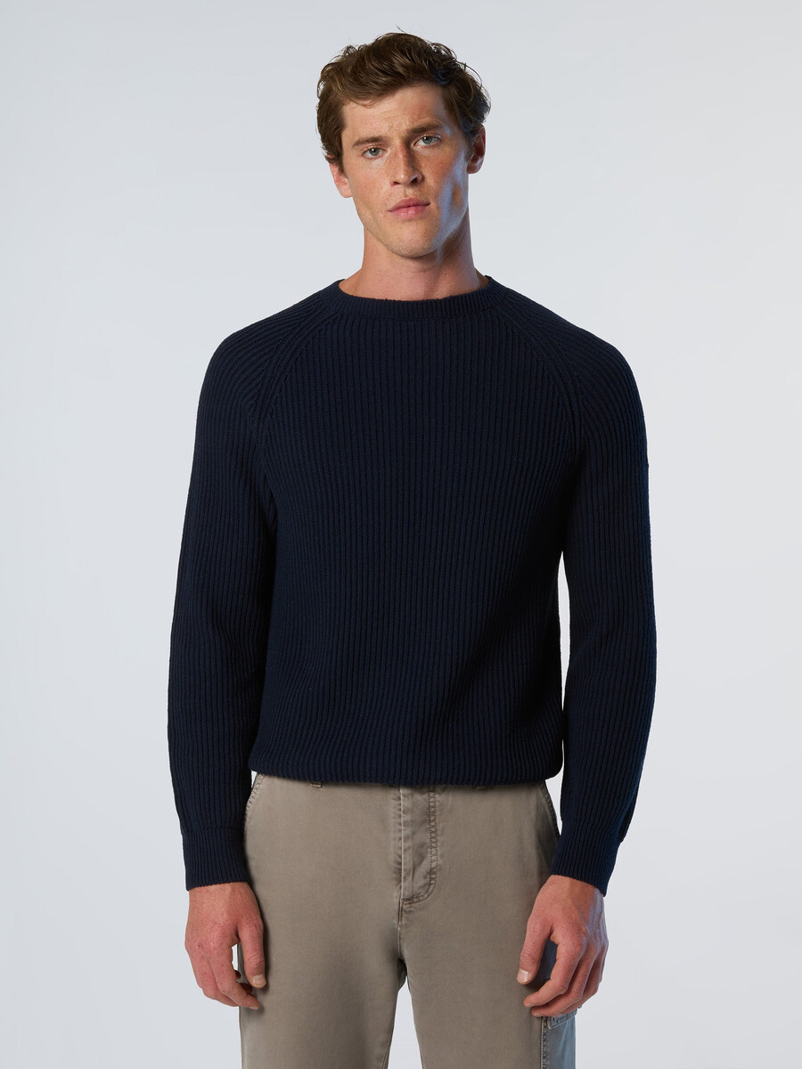fishermans rib crew-neck sweater