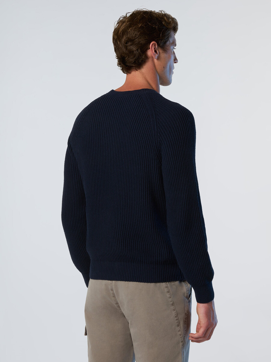 fishermans rib crew-neck sweater