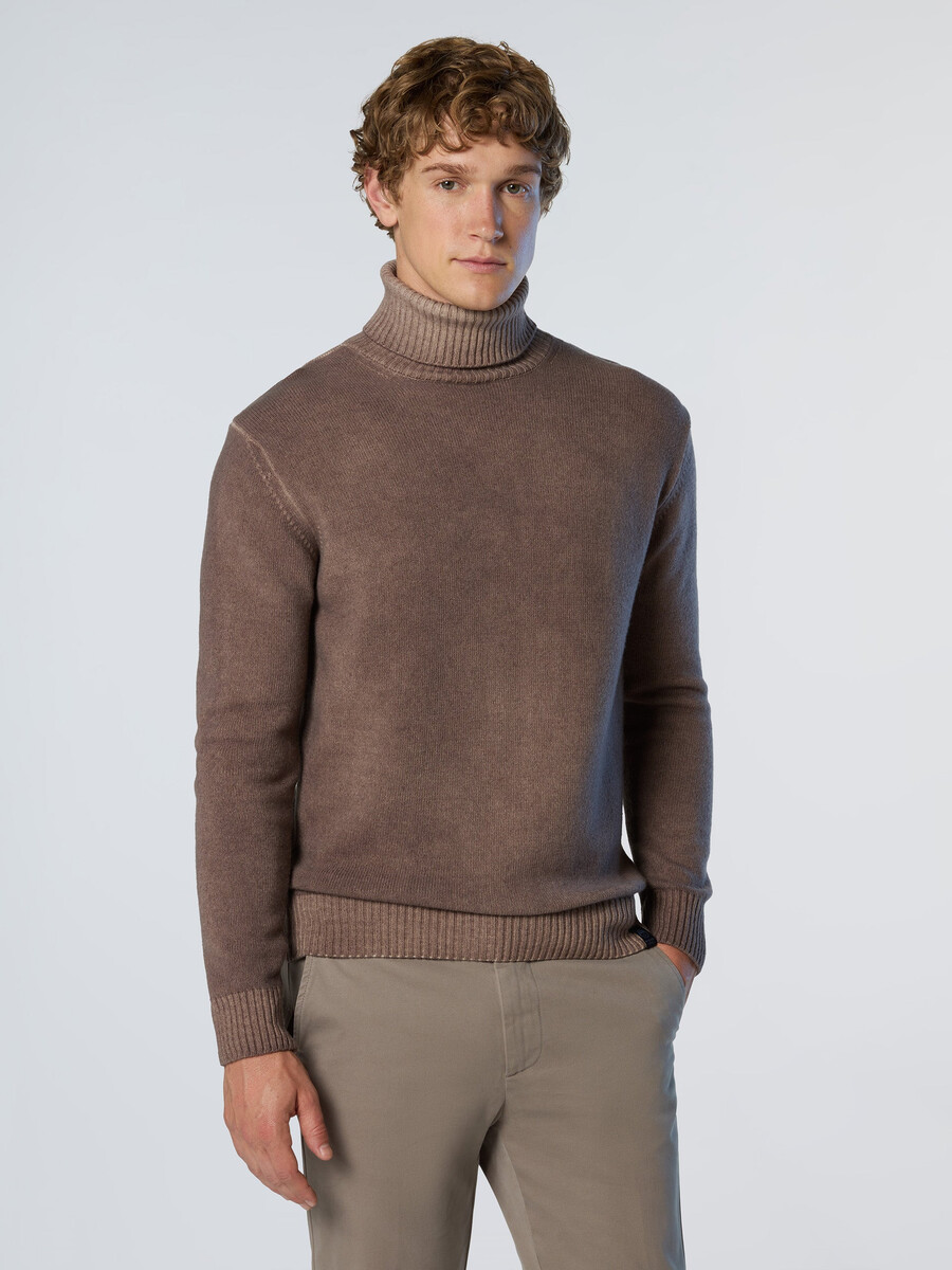 faded turtle-neck sweater