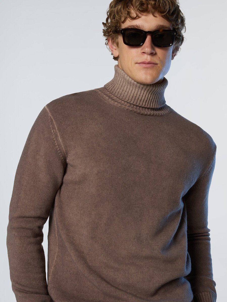 faded turtle-neck sweater