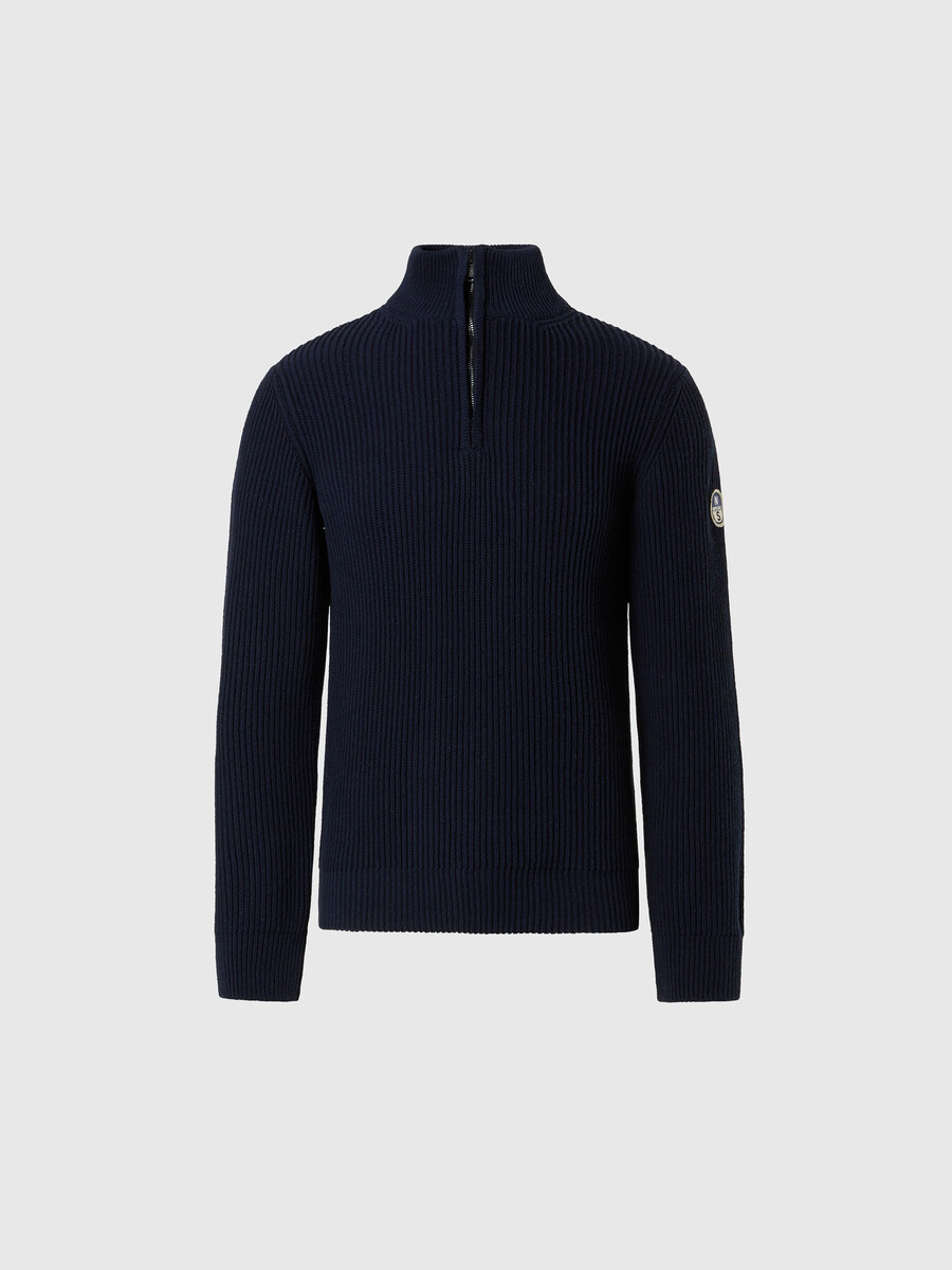 fishermans rib half-zip sweater