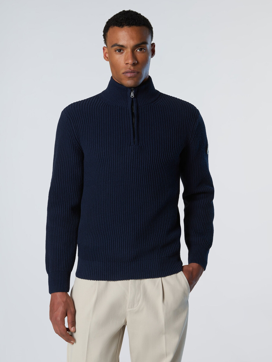 fishermans rib half-zip sweater