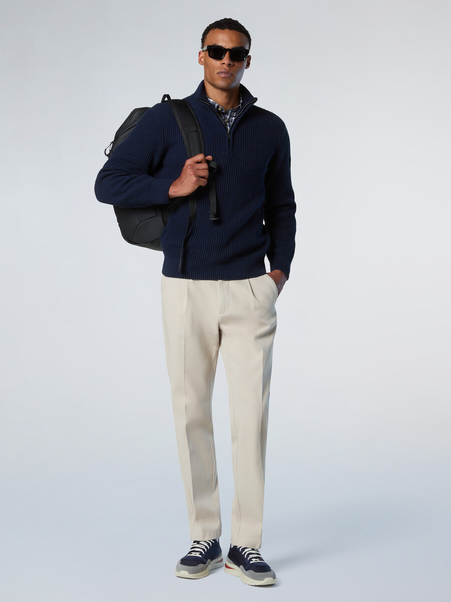 fishermans rib half-zip sweater