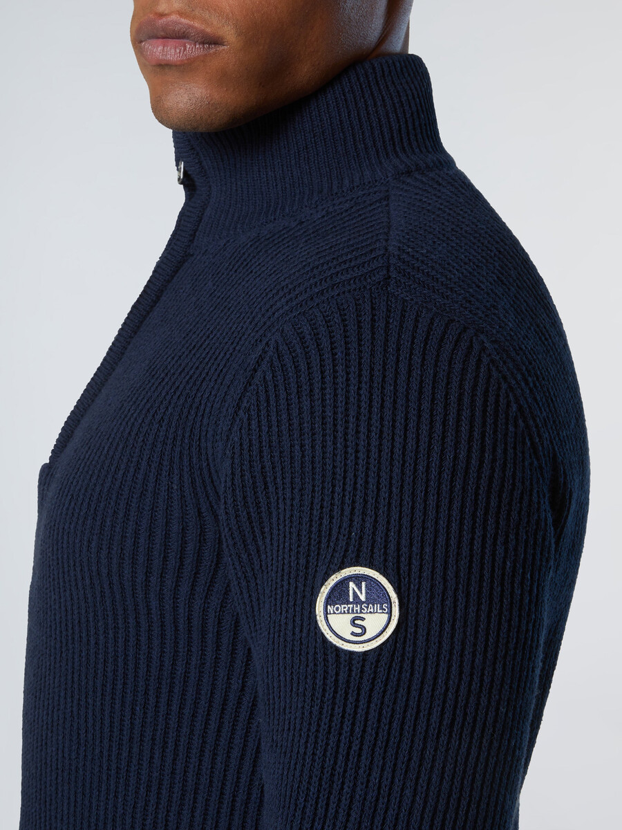 fishermans rib half-zip sweater
