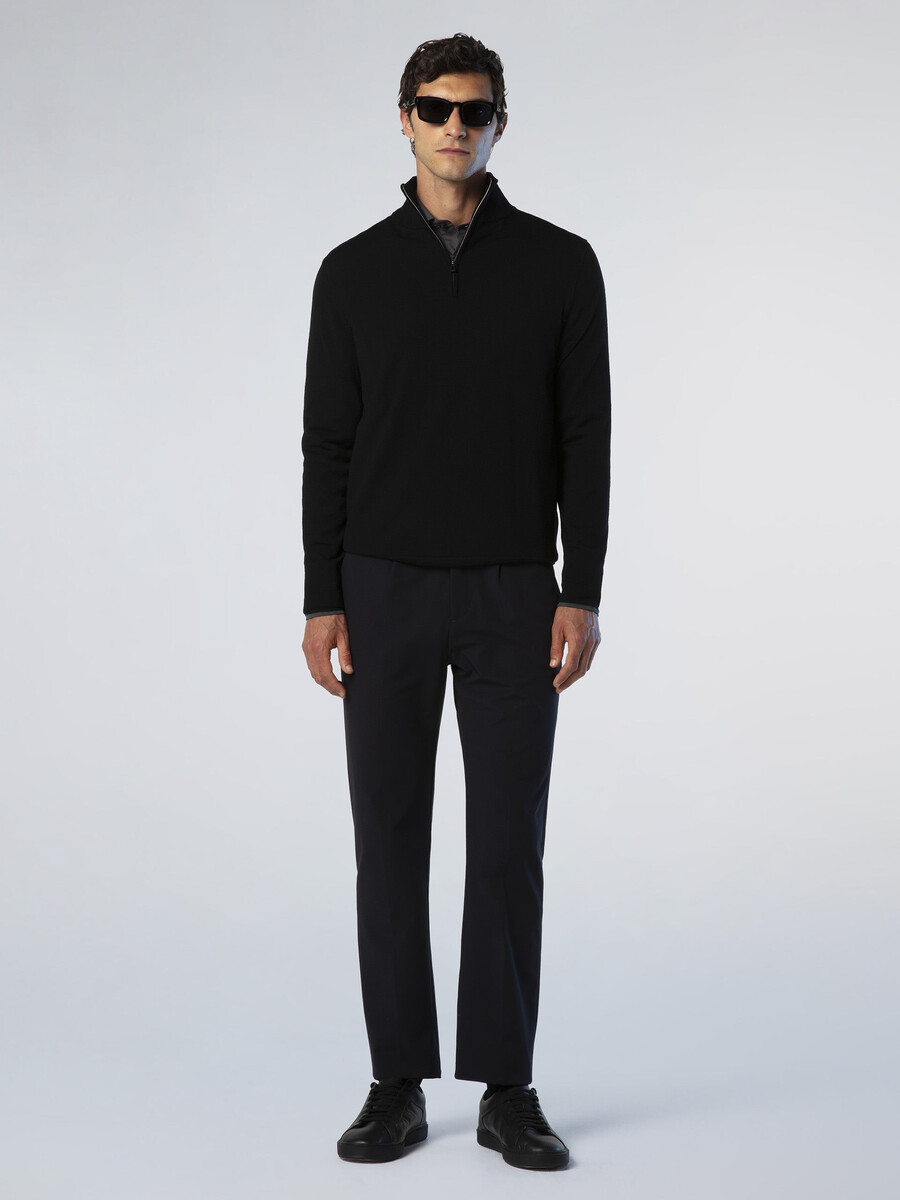 half-zip sweater with slits